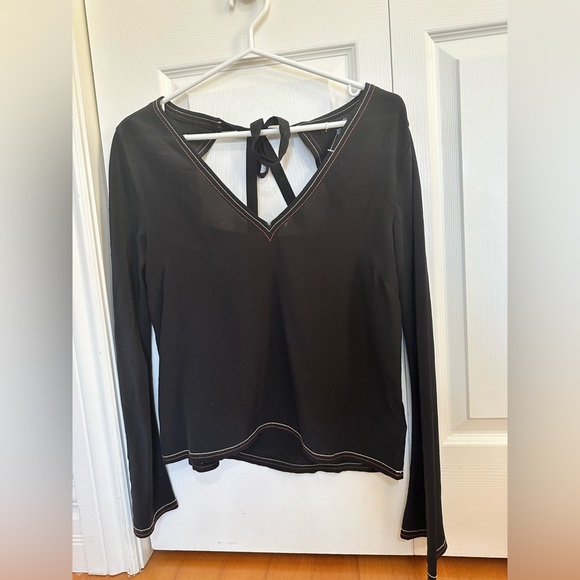 Madewell Silk Stitched Tie-Back Top - Picture 6 of 6